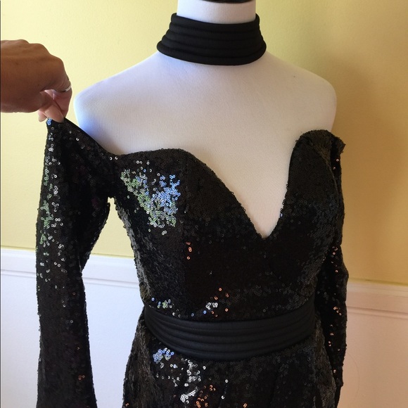 Zhivago Siempre Viva dress- black sequins US/8 L - Picture 4 of 8